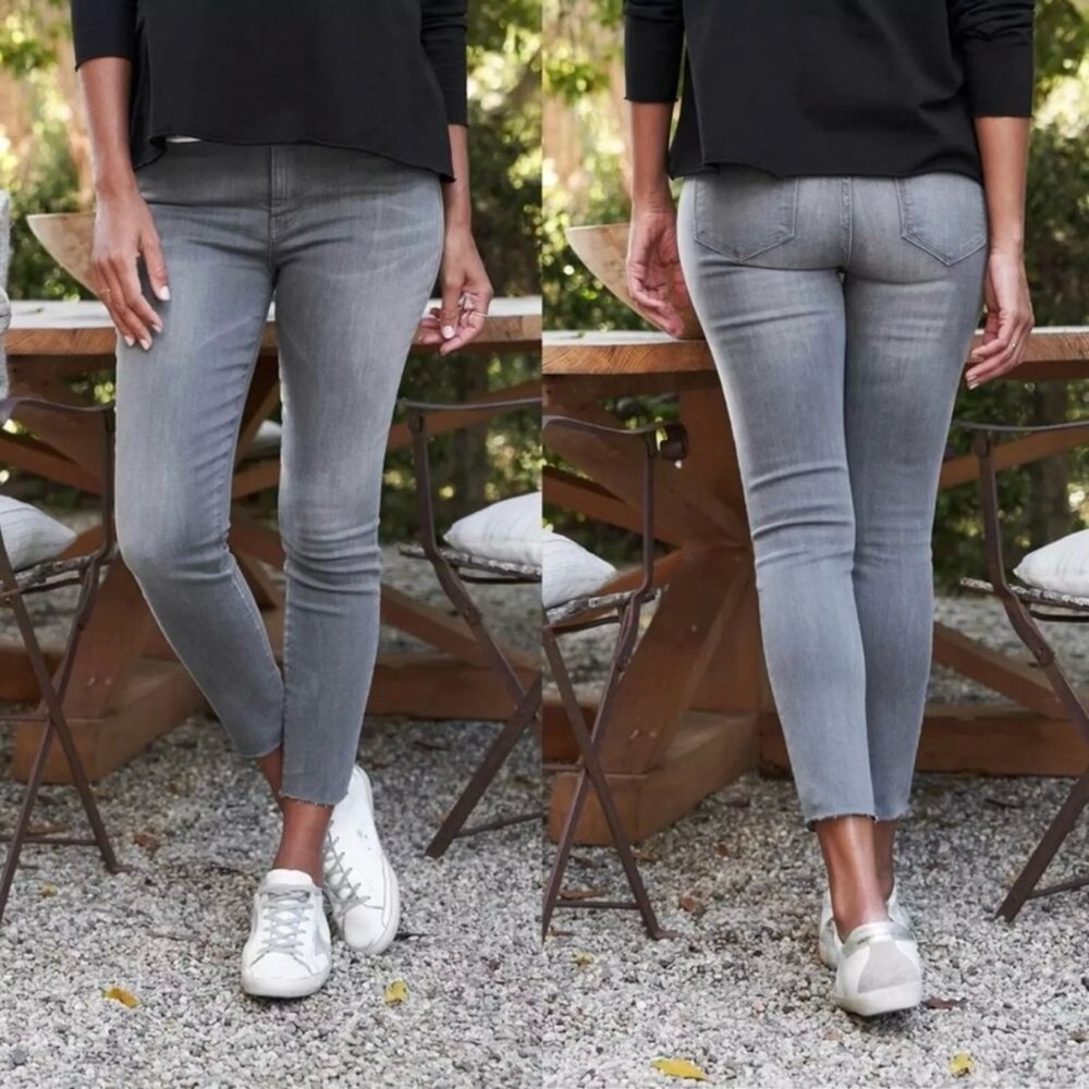 Frank‎ & Eileen Sligo Jeans Women 27 Gray Crop Skinny High Rise Raw Hem Stretch